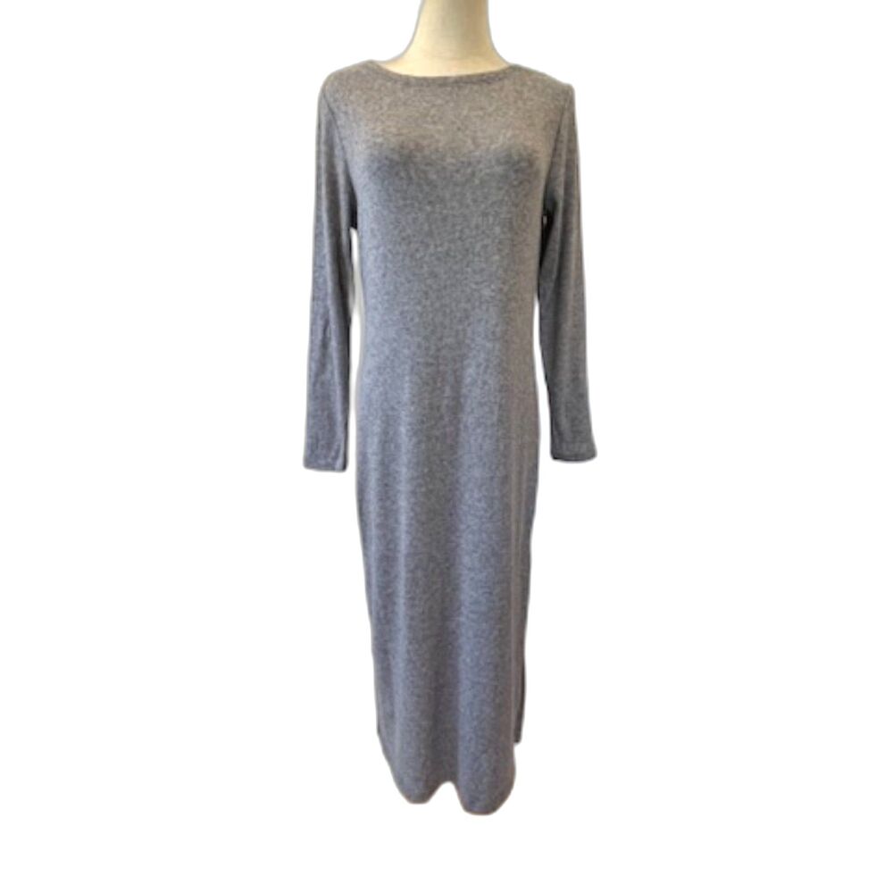 Banana Republic Grey Sweater Dress Midi Long Sleeve Cozy Knit Small